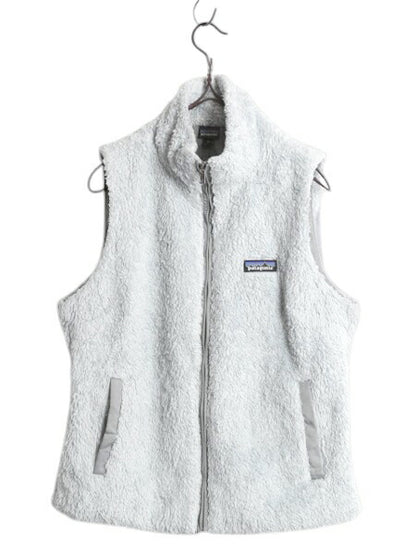パタゴニア ロスガトス フリース ベスト レディース M / 15年製 Patagonia 毛長 パイル ボア 重ね着 フルジップ アウトドア ハイネック 灰