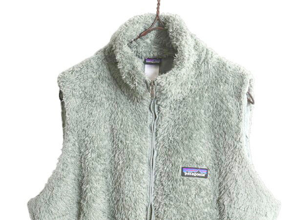 パタゴニア ロスガトス フリース ベスト レディース L / 14年製 Patagonia 毛長 パイル ボア 重ね着 フルジップ アウトドア ハイネック 緑