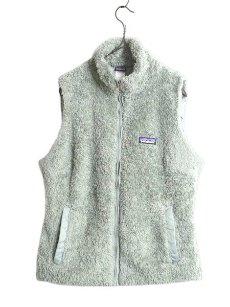 パタゴニア ロスガトス フリース ベスト レディース L / 14年製 Patagonia 毛長 パイル ボア 重ね着 フルジップ アウトドア ハイネック 緑