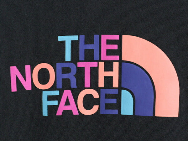 US企画 ノースフェイス プリント スウェット フード パーカー レディース L / The North Face プルオーバー 裏起毛 トレーナー ツートン 黒