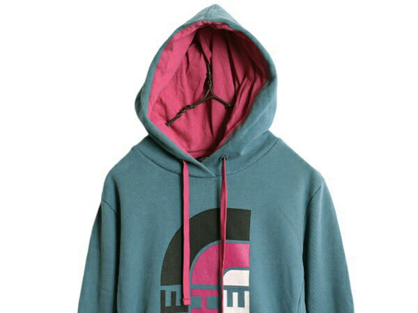 ノースフェイス プリント スウェット フード パーカー レディース М The North Face プルオーバー 裏起毛 トレーナー アウトドア ツートン
