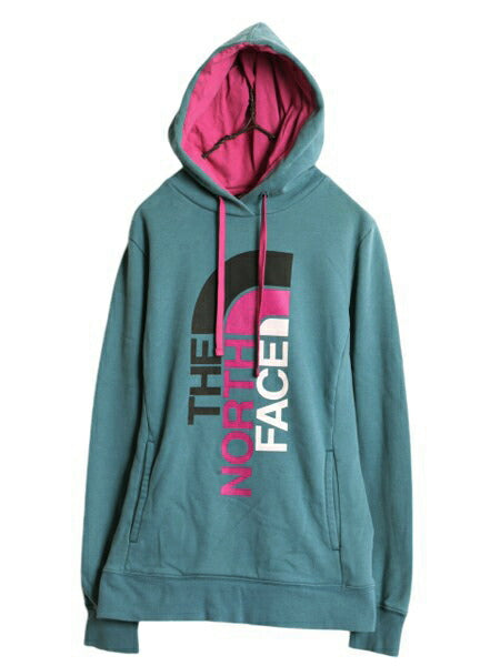 ノースフェイス プリント スウェット フード パーカー レディース М The North Face プルオーバー 裏起毛 トレーナー アウトドア ツートン