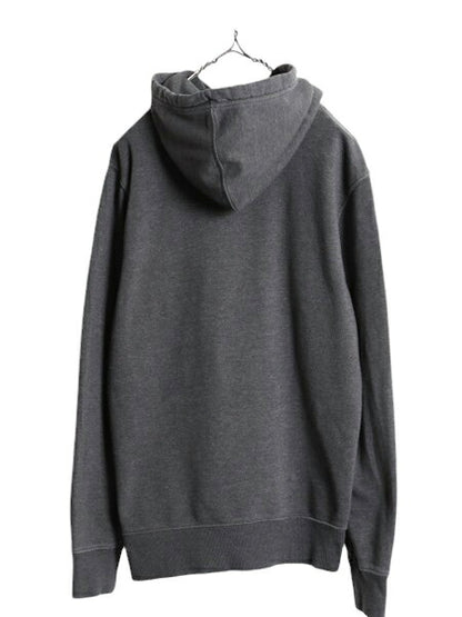 ノースフェイス プリント スウェット フード パーカー メンズ M / 古着 The North Face プルオーバー トレーナー 裏起毛 アウトドア 濃灰