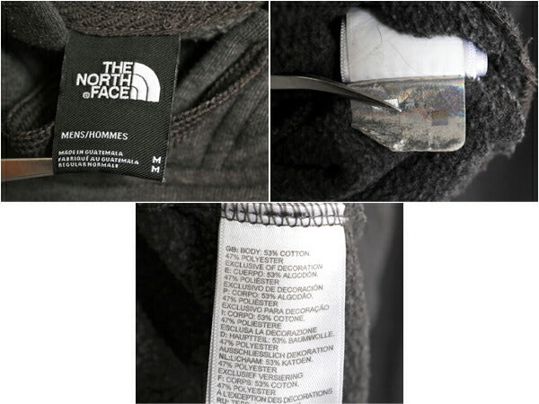 ノースフェイス プリント スウェット フード パーカー メンズ M / 古着 The North Face プルオーバー トレーナー 裏起毛 アウトドア 濃灰