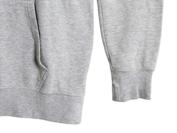 ノースフェイス プリント スウェット フード パーカー メンズ M 古着 The North Face プルオーバー 裏起毛 トレーナー アウトドア 薄手 灰