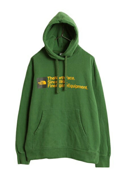 ノースフェイス プリント スウェット フード パーカー メンズ L 古着 The North Face プルオーバー トレーナー アウトドア ヘビーウェイト