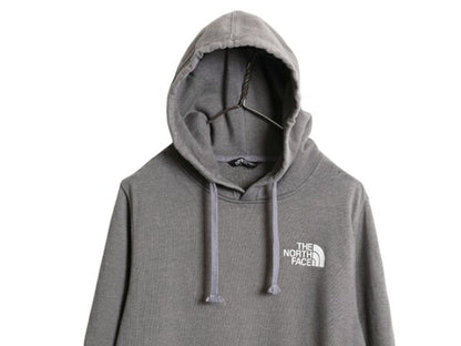 ノースフェイス 両面 プリント スウェット フード パーカー メンズ M 古着 The North Face プルオーバー 裏起毛 トレーナー アウトドア 灰