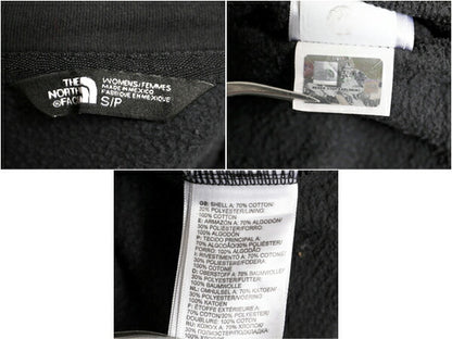 ノースフェイス プリント スウェット フード パーカー レディース S / The North Face プルオーバー 裏起毛 トレーナー アウトドア 薄手 黒
