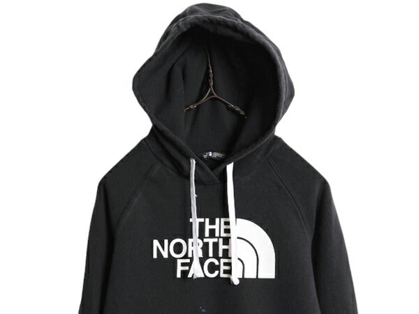 ノースフェイス プリント スウェット フード パーカー レディース S / The North Face プルオーバー 裏起毛 トレーナー アウトドア 薄手 黒