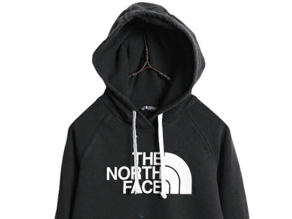 ノースフェイス プリント スウェット フード パーカー レディース S / The North Face プルオーバー 裏起毛 トレーナー アウトドア 薄手 黒