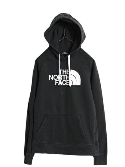 ノースフェイス プリント スウェット フード パーカー レディース S / The North Face プルオーバー 裏起毛 トレーナー アウトドア 薄手 黒
