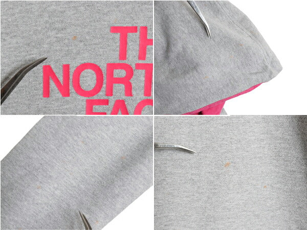 US企画 ノースフェイス プリント スウェット フード パーカー レディース L / The North Face プルオーバー 裏起毛 トレーナー ツートン 灰
