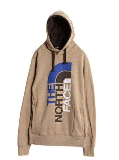 ノースフェイス プリント スウェット フード パーカー メンズ S 古着 The North Face プルオーバー トレーナー 裏起毛 アウトドア ツートン