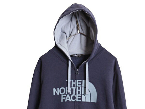 ノースフェイス フルジップ プリント スウェット フード パーカー メンズ L / 古着 The North Face アウトドア トレーナー 裏起毛 ツートン