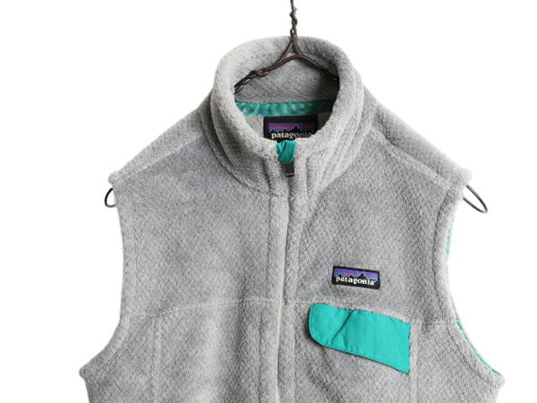 15年製 パタゴニア リツール ベスト レディース S / 古着 Patagonia フルジップ フリース 重ね着 前開き ハイネック スナップT アウトドア