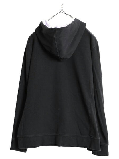 ノースフェイス プリント スウェット フード パーカー レディース XL 古着 大きいサイズ The North Face アウトドア プルオーバー ブラック