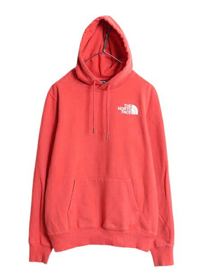 US企画 ノースフェイス 両面 プリント スウェット フード パーカー メンズ S The North Face 裏起毛 トレーナー アウトドア プルオーバー