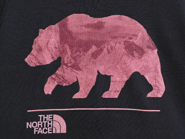 ノースフェイス プリント スウェット フード パーカー レディース S / The North Face プルオーバー 裏起毛 トレーナー ベア イラスト 濃紺