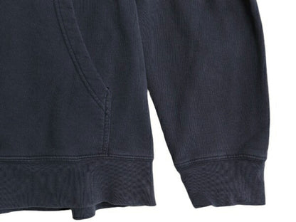 ノースフェイス プリント スウェット フード パーカー メンズ XL / 大きいサイズ 古着 The North Face 裏起毛 トレーナー プルオーバー 紺