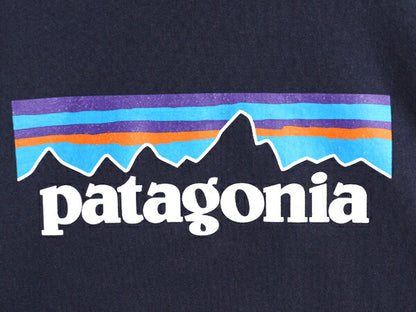 19年製 パタゴニア プリント スウェット フード パーカー メンズ L / Patagonia トレーナー プルオーバー ストレッチ アウトドア 裏起毛 紺