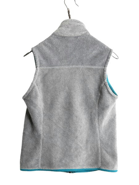 14年製 パタゴニア リツール ベスト レディース S 古着 Patagonia フルジップ フリース 重ね着 前開き ハイネック スナップT アウトドア 灰