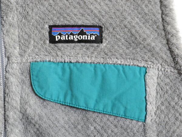 14年製 パタゴニア リツール ベスト レディース S 古着 Patagonia フルジップ フリース 重ね着 前開き ハイネック スナップT アウトドア 灰