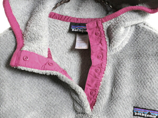 12年製 パタゴニア リツール スナップT フーディ ジャケット レディース S 古着 Patagonia フリース ジャンパー フード アウトドア グレー