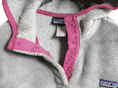 12年製 パタゴニア リツール スナップT フーディ ジャケット レディース S 古着 Patagonia フリース ジャンパー フード アウトドア グレー