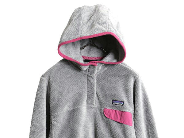 12年製 パタゴニア リツール スナップT フーディ ジャケット レディース S 古着 Patagonia フリース ジャンパー フード アウトドア グレー