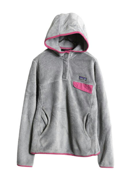 12年製 パタゴニア リツール スナップT フーディ ジャケット レディース S 古着 Patagonia フリース ジャンパー フード アウトドア グレー
