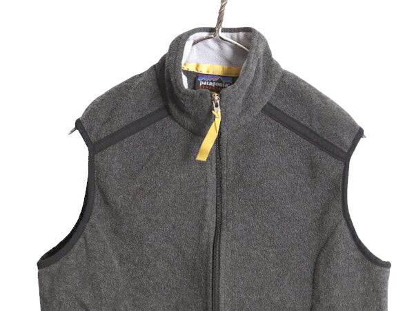 00s USA製 00年製 パタゴニア シンチラ フリース ベスト レディース L 古着 Patagonia アウトドア フルジップ 重ね着 前開き ハイネック 灰