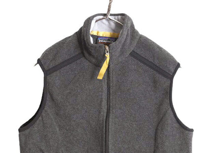 00s USA製 00年製 パタゴニア シンチラ フリース ベスト レディース L 古着 Patagonia アウトドア フルジップ 重ね着 前開き ハイネック 灰