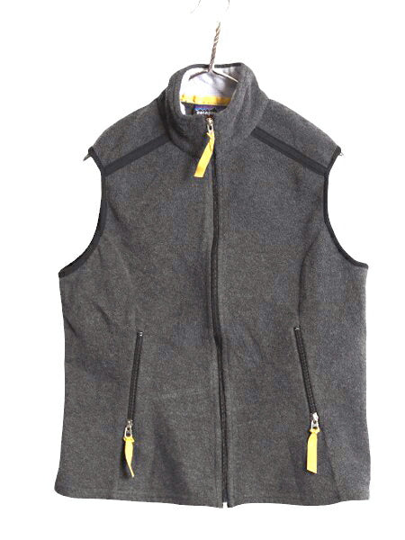 00s USA製 00年製 パタゴニア シンチラ フリース ベスト レディース L 古着 Patagonia アウトドア フルジップ 重ね着 前開き ハイネック 灰