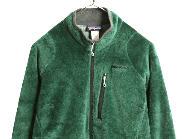 14年製 パタゴニア R4 ジャケット メンズ M 古着 Patagonia フルジップ 毛足 フリース アウトドア ブルゾン ハイネック レギュレーター 緑