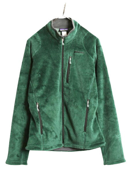 14年製 パタゴニア R4 ジャケット メンズ M 古着 Patagonia フルジップ 毛足 フリース アウトドア ブルゾン ハイネック レギュレーター 緑