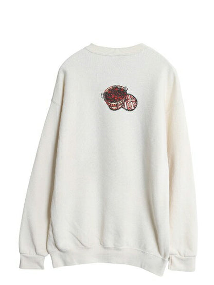 90s USA製 アート イラスト プリント スウェット メンズ レディース M / 古着 オールド トレーナー 裏起毛 グラフィック シンプル トップス