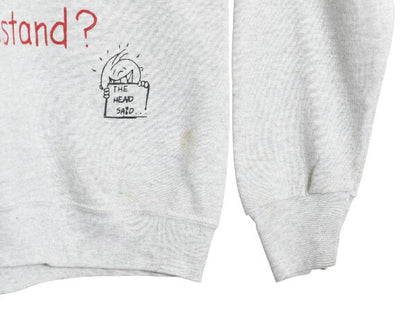 90s FREEZE キャラクター プリント スウェット メンズ レディース XL 古着 オールド イラスト アート 大きいサイズ トレーナー 裏起毛 灰
