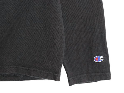 90s USA製 チャンピオン フード パーカー メンズ M / オールド ヘビーウェイト フード付き 長袖 Tシャツ ロンT プルオーバー 黒 スクリプト