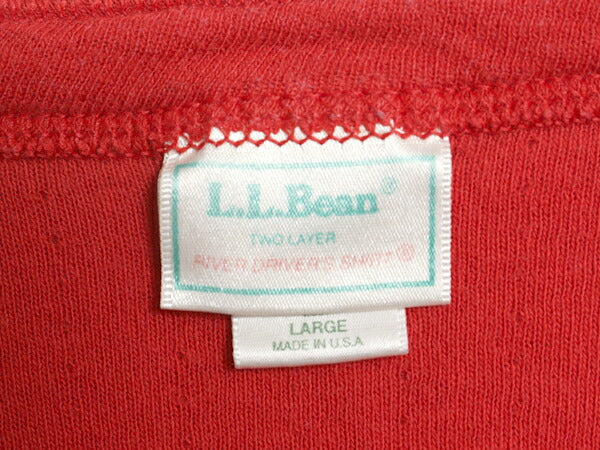 80s USA製 エルエルビーン ヘンリーネック 長袖 Tシャツ メンズ L 古着 ヴィンテージ ロンT アンダーシャツ ロングスリーブ 2レイヤー 厚手