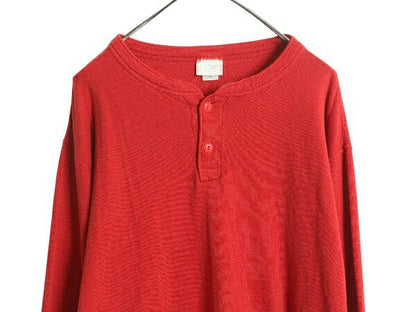 80s USA製 エルエルビーン ヘンリーネック 長袖 Tシャツ メンズ L 古着 ヴィンテージ ロンT アンダーシャツ ロングスリーブ 2レイヤー 厚手