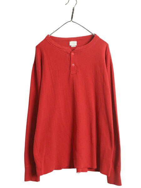 80s USA製 エルエルビーン ヘンリーネック 長袖 Tシャツ メンズ L 古着 ヴィンテージ ロンT アンダーシャツ ロングスリーブ 2レイヤー 厚手