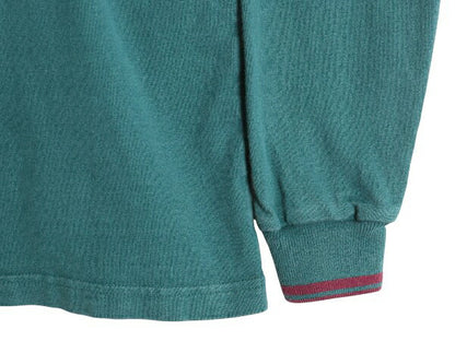 80s USA製 エルエルビーン モックネック ボーダー 長袖 Tシャツ メンズ M ヴィンテージ ロンT ラガーシャツ 素材 ヘビーウェイト コットン