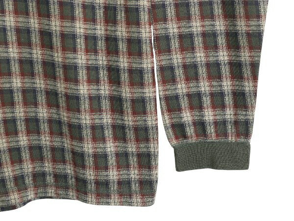 90s USA製 エルエルビーン チェック ヘンリーネック 長袖 Tシャツ メンズ XXL オールド ロンT 大きいサイズ トップス カットソー ゆったり
