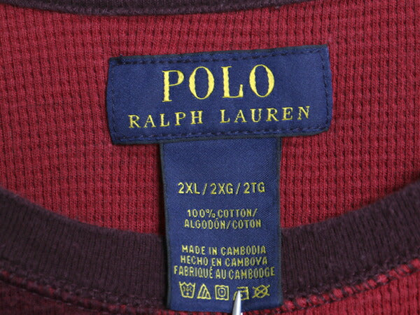 ポロ ラルフローレン 迷彩 切替 長袖 サーマル Tシャツ メンズ XXL 古着 カモフラ ロンT ロングスリーブ カットソー ワッフル 大きいサイズ