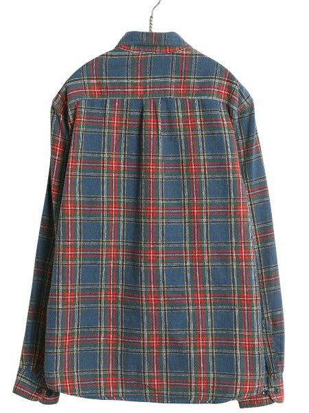 エルエルビーン チェック 長袖 ボタンダウン フランネル シャツ メンズ M 古着 長袖シャツ BD ネルシャツ コットン マルチカラー ゆったり