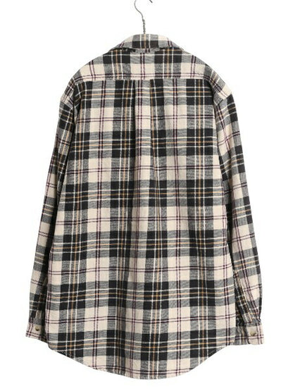90s エルエルビーン チェック 長袖 フランネル シャツ メンズ L 古着 オールド  長袖シャツ コットン ネルシャツ マルチカラー ゆったり