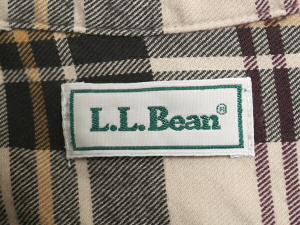 90s エルエルビーン チェック 長袖 フランネル シャツ メンズ L 古着 オールド  長袖シャツ コットン ネルシャツ マルチカラー ゆったり
