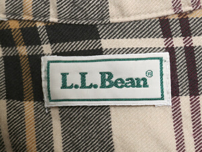 90s エルエルビーン チェック 長袖 フランネル シャツ メンズ L 古着 オールド  長袖シャツ コットン ネルシャツ マルチカラー ゆったり