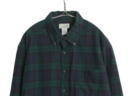 00s エルエルビーン 長袖 ボタンダウン フランネル シャツ メンズ XL / 古着 オールド ネルシャツ ブラックウォッチ チェック 大きいサイズ