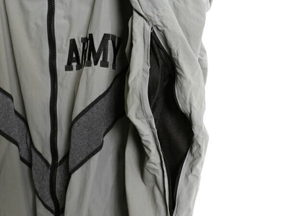 90s 米軍実物 US ARMY ナイロン トレーニング ジャケット SMALL SHORT 99年製 オールド ミリタリー IPFU 軍物 ブルゾン ジャンパー グレー